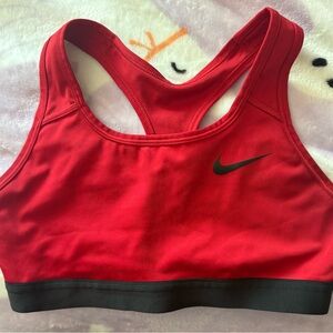 Nike Women's Vibrant Red and Black Sports Bra